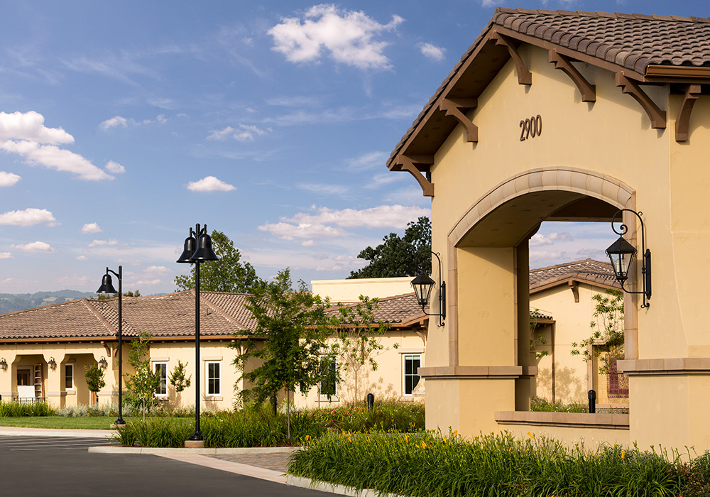 Front of Creekview with greenery