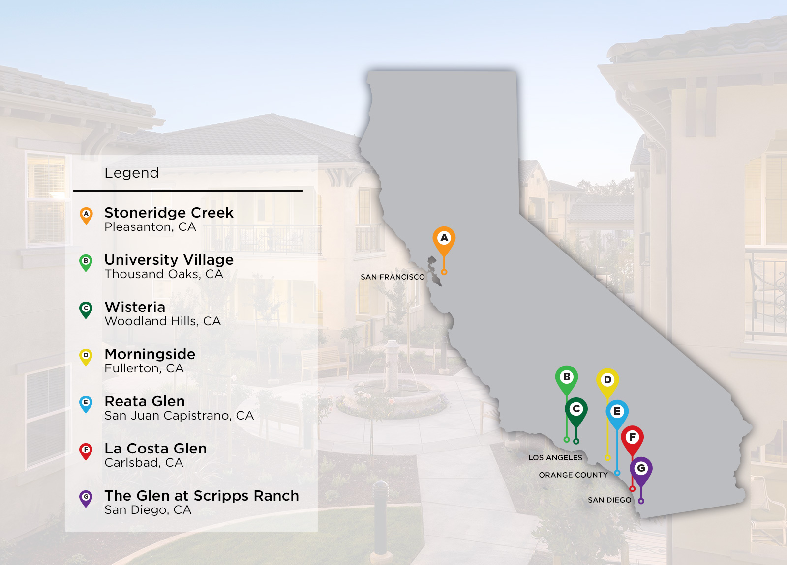 Community Legend Map for California