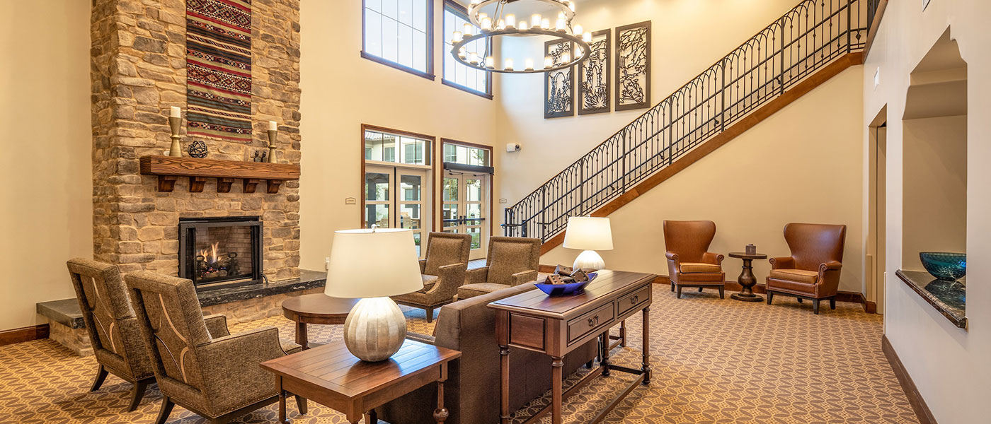 The front lobby of the Orchards Assisted Living Health facility