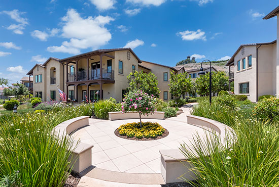 The outside of the Garden Villas at Reata Glen