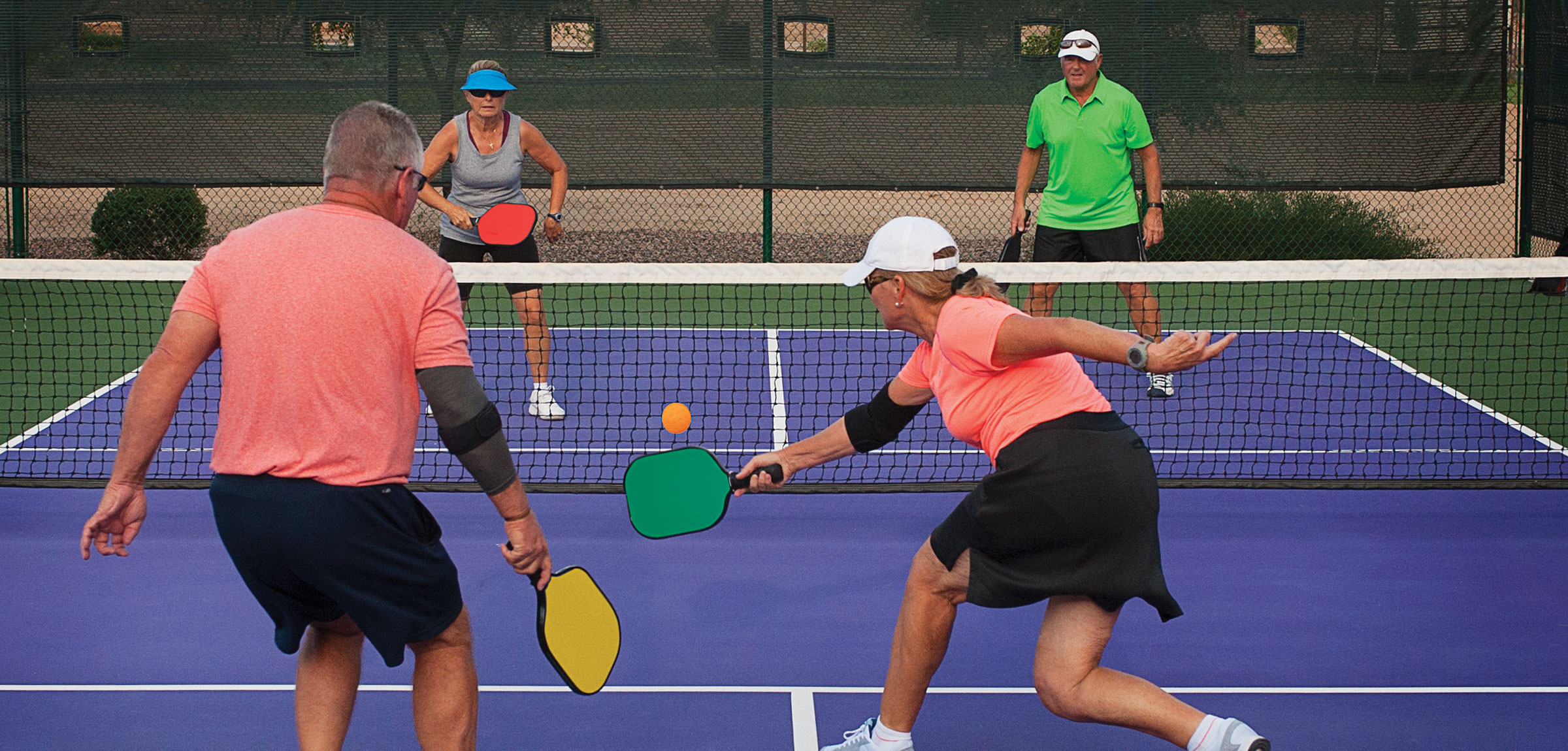 TheGlen-600x600-2 A group of residents at The Glen at Scripps Ranch playing pickleball