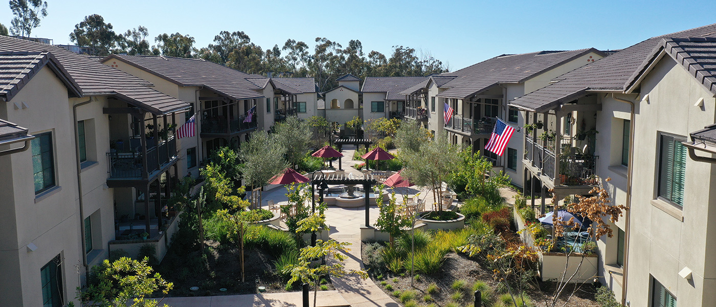 Aerial view of apartments at The Glen at Scripps Ranch