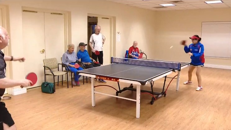 Local Table Tennis Pros Battle Seniors at Carlsbad Senior Living Community