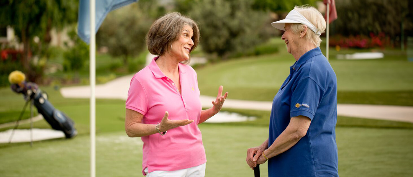 A couple of ladies out on the golf course at Stoneridge Creek